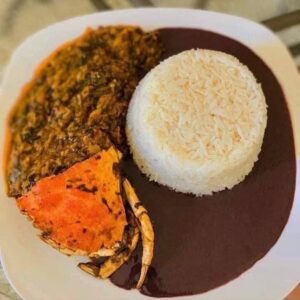 Riz blanc Légumes Purée de pois